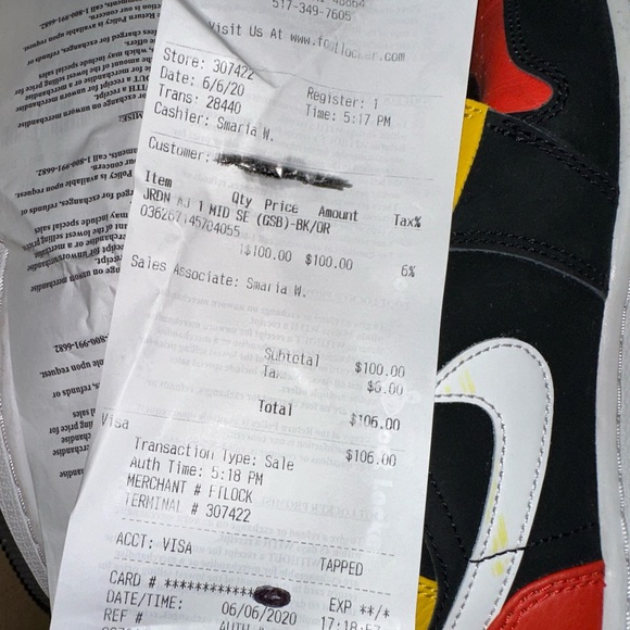 Orange/Yellow Air Jordan 1 Mid - Picture 9 of 9